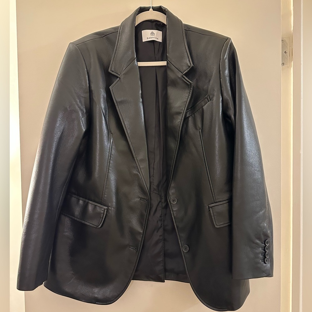 Babaton for Aritzia vegan leather blazer size medium